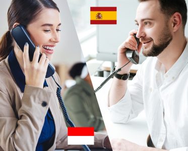 Office, telephone and employee in call center on laptop for technical support, chat or feedback. Woman, help and virtual telemarketing with advice online for customer service, report and contact us.